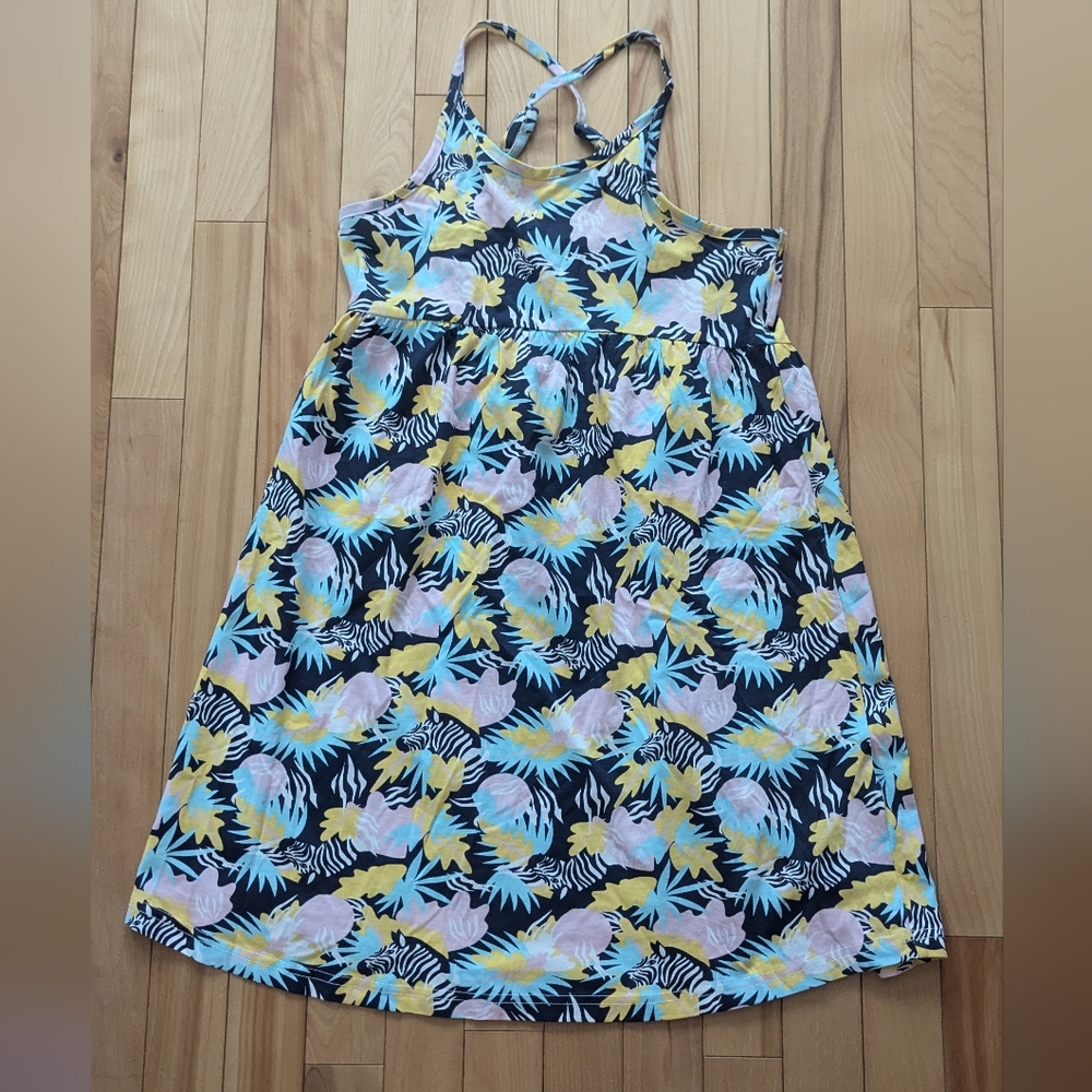 3/15$ Colorful Kids Dress with Leaf and Zebra Print